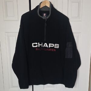 Chaps Black and Gray Zip-Up Sweater for Men